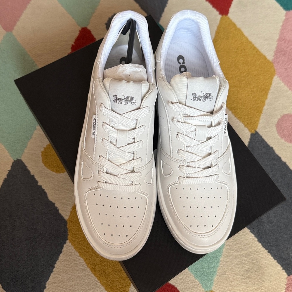 NWT Coach Clip Court Low-Top Sneakers - White - Size 7.5 - Picture 2 of 7